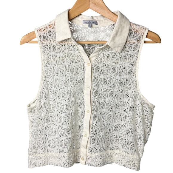 Y2K Charlotte Russe Lace Vest  Metallic Silver Threading SZ XL Fairy Cottage - Picture 2 of 7